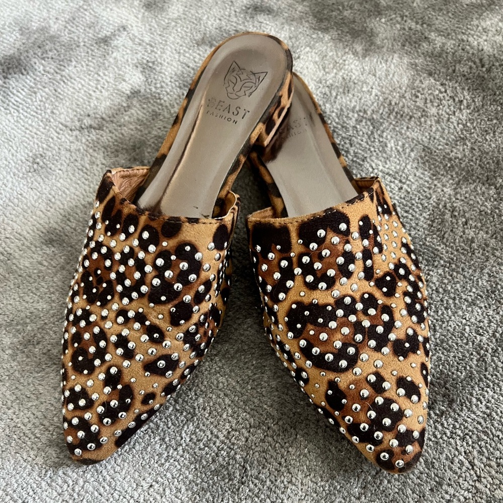 Studded Cheetah Print Flats